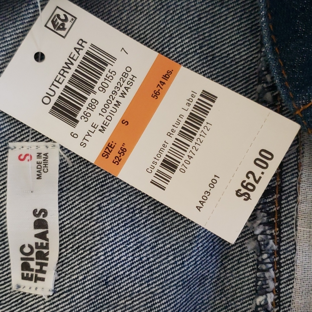Epic Threads Embroidered Denim Jacket Size S - Picture 9 of 12